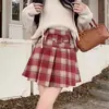 Falda de Lana a Cuadros Talla Grande para Mujer Otoño e Invierno 2025 Nueva Falda de Línea A Cintura Alta Falda Plisada Falda mm para Gorditas