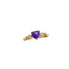Anillo Popular de Cristal Amatista Natural al por Mayor de Fábrica Plata S925 Incrustado Piedra Principal 6*6 Joyería de Lujo Venta Directa de Fábrica
