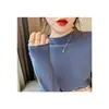 2024 Nuevo Conjunto de Otoño e Invierno Chaqueta de Punto Base de Cuello Semialto para Mujer Top Delgado con Efecto Adelgazante