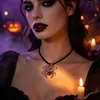 Gran Colección de Halloween Gota de Sangre Oscura Fantasma Gritando Collar Divertido Araña Fantasma Creativa Ojo de Sangre Colgante Cadena para la Clavícula