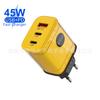 Cabeça de carregamento multiportas 45WACC redonda de cristal 5v2a12w adaptador de energia 1usb 2pd carregador de celular