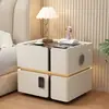 Mesita de noche inteligente de madera maciza suspendida, dormitorio simple y moderno con cerradura, sin necesidad de instalación, almacenamiento, mueble de noche de pie para el hogar
