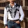 Camisa de manga larga sin planchado para hombre, estilo étnico casual, camisa de alta gama sin planchado, camisa de cuello camisero con elasticidad en cuatro direcciones para hombre