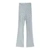 Pantalones de maternidad para primavera y otoño 2026, nuevo estilo, pantalones acampanados de punto con lunares para mujeres petite, pantalones largos ligeramente acampanados de otoño para mujeres petite