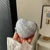 Bolso Acrílico Distintivo para Mujer Nueva Moda Europea y Americana Bolso de Amor Incrustado de Diamantes Bolso de Cadena Ins Cruzado para Fiesta
