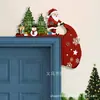 2 Piezas de Decoraciones de Esquina de Puerta de Madera Navideña con Papá Noel, Renos y Muñeco de Nieve para Uso Festivo en Interiores en Sala de Estar, Dormitorio u Oficina Decoración de Pared