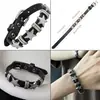 Set de 5 Piezas de Pulseras Punk con Remaches para Hombre de Venta Caliente Transfronteriza Europea y Americana, Estilo Gótico, Pulseras Multicapa de Moda Hip-Hop Personalizadas