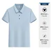 Camisa Polo Masculina de Alta Elasticidade com Gola Curta e Manga Curta Bordado Personalizado da Empresa Impressão Casual de Negócios Roupas de Trabalho Camiseta