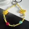 Flor de Dopamina de Verano Colgante Lindo Creativo Hecho a Mano Corto Anti-Pérdida Cadena Universal para Bolso para Niñas