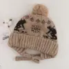 Nuevo gorro de punto Fair Isle para otoño e invierno, estilo coreano, diseño que adelgaza la cara, engrosado para abrigar, gorro de punto que cubre las orejas