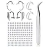 Transfronterizo 180 3 piezas 4/chapado en plata/chapado en oro calcomanías joyería falsa de perforación Amazon temu venta caliente