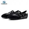 Bailarinas finas HOBIBEAR para mujer, piel sintética, tiras elásticas cruzadas, estilo Mary Jane, planas, zapatos casuales para el día a día