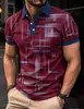 Camisa Polo Estampado Digital 3D para Hombre Top Verano Casual Manga Corta Camisa POLO Amazon Transfronterizo Solapa de Hombre