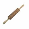 Wo Wood Christmas Elk Print Rolling Pin Madeira Laser Gravado Em Relevo Rolo De Massa Biscoito Biscoito Noodle Stick