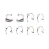 Acero Inoxidable Transfronterizo Europeo y Americano Clip para Labio Sin Perforar Anillo de Labio Falso en Forma de C Set de Joyería Listo para la Venta