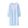 Camisola de Manga Comprida para Meninas, Respirável em Algodão Puro, Roupas de Casa para Meninas, Pijama, Roupas de Casa para Bebês em Estilo Familiar, Camisola para Crianças de Tamanho Médio e Grande