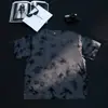 Camiseta tie-dye lavada de algodón puro de peso pesado de 230 g, retro transfronteriza, talla grande, corte holgado, hombros caídos, manga corta moderna, venta al por mayor