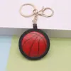 Llaveros creativos de cuero PU multicolor para baloncesto, fútbol, béisbol, tenis, colgantes de llave deportivos al por mayor