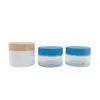 30g 50g Pared Delgada Rayado Tapa de Una Sola Capa Pet Tarro para Crema Capacidad Pequeña Crema Facial Crema para Ojos Empaque para Cuidado de la Piel Tarro de Boca Ancha