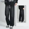Calça Jeans Masculina Primavera e Outono Marca Tendência Estilosa Solta Perna Larga Reta 2026 Novo Estilo Americano Tendência Roupa de Trabalho Versátil