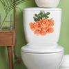 Ramo de flores naranjas pegatinas de baño para inodoro decoración del hogar pegatinas de pared autoadhesivas al por mayor HY-M389