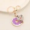 Lindo Colgante Llavero Oso de Dibujos Animados Donut Serie Animales Diamante Temperamento Colgante Personalizado para Bolso Venta al por Mayor