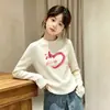 Camada Base Térmica Casual para Meninas Outono/Inverno Novo Estilo Infantil Top Felpudo Manga Longa Gola Redonda Camiseta Roupa Íntima
