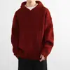 Suministro Directo de Fábrica Suéter con Capucha Color Borgoña para Hombre, Nuevo Estilo Otoño e Invierno, Estilo Perezoso, Moda Suelta para Parejas Ropa de Punto