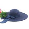 Sombrero de Paja de Ala Ancha con Lazo Estilo Coreano Moda Verano Playa Sombrero para el Sol al Aire Libre Sombrero Fresco