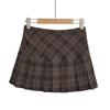 Falda Escocesa Retro Estilo Academia Americana Falda Plisada Adelgazante de Cintura Alta para Mujer Otoño