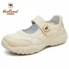 Sapatos Western Camel Femininos com Velcro, Boca Rasa, Novo Modelo 2026, Sapatos Casuais Respiráveis, Leves, Sola Macia, Sapatos Mary Jane