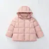 Chaqueta de plumón engrosada para niños con 90% de plumón, abrigo acolchado a cuadros con capucha para niñas, ropa de abrigo de invierno holgada estilo coreano, estilo nuevo