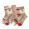 Par calcetines para niños otoño e invierno calcetines de tubo cálidos tendencia bordado calcetines estilo académico para damas calcetines de mujer al por mayor Zhuji