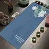 Novo Jogo Americano para Mesa de Chá Estilo Chinês, Fácil de Cuidar, Absorvente de Água, Secagem Rápida, Antiderrapante, Tapete Drenante de Terra de Diatomáceas para Cozinha, Toalha de Mesa para Chá