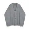 Cárdigan Holgado para Hombre Estilo Coreano Guapo Color Sólido Cuello en V Nueva Llegada 2024 Estilo Preppy Chaqueta de Punto para Hombre Otoño