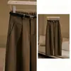 Pantalones nuevos de otoño de media luna, fluidos, resistentes a las arrugas, holgados, adelgazantes, versátiles, de pierna recta, estilo globo, pantalones casuales para mujer
