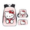 Fornecimento Direto Transfronteiriço Desenho Animado Anime Kurome/gato kt Mochila Escolar de Três Peças Mochila para Aluno do Ensino Fundamental e Médio Mochila
