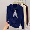 Estilo Preppy Coreano Cuello Polo 2025 Principios de Otoño Tejido de Punto Ropa de Punto Diseño Versátil Top Corto de Moda para Mujer