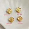 Bolsa cor de areia e ouro, cor dourada, contas de trevo de quatro folhas dupla face, flor de ameixa, amor estampado, cordão de contas material, acessórios DIY