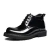 Botas Martin com Sola Grossa para Homens, Novo Modelo de Inverno 2026, Couro Genuíno, Acabamento Brilhante, Botas Curtas Estilo Britânico Business Casual