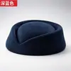 Sombrero Retro de Azafata, Copa Plana, Sombrero Transpirable de Verano con Protección Solar para Mujer, Estilo Europeo y Americano, Sensación de Alta Gama, Sombrero de Sol para Cosplay al Aire Libre