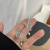 Pendientes de mariposa con diamantes de estilo coreano para mujer, diseño de súper hada, ligeros, de lujo, sencillos, con aguja de plata s925, de moda, con clip asimétrico para la oreja B092