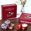 Set de Velas Perfumadas Navideñas Lata de Hojalata Caja de Regalo de Cuatro Piezas Cera de Soja Sin Humo Recuerdos de Fiesta Adornos de Atmósfera Festiva