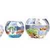 Aquário Pequeno, Tanque Transparente de Vidro Espessado para Tartaruga de Escritório, Tanque Mini Pequeno Redondo para Peixinhos Dourados de Mesa em Casa na Sala de Estar