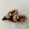 Sapatos Peludos Retro Tendência 2026 para Mulheres, Sapatos Casuais Confortáveis de Calçar, Sapatos de Algodão Versáteis da Moda