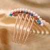 Moda coreana simple cinco dientes pedrería accesorios para el cabello perla tocado accesorios de viaje tocado de novia cabello al por mayor