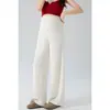 2026 Verano Nueva Ropa Exterior Pantalones de Maternidad Sueltos Versátiles Algodón Lino Sin Soporte Barriga Pantalones Casuales