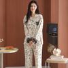 Novos Pijamas de Manga Longa para Outono e Inverno, Cardigãs Femininos Leves e de Algodão Puro, Roupas Casuais Confortáveis para Casa que Podem Ser Usadas Fora do Traje