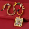 Thangka do Xizang Meio Pintado à Mão Dourado com Colar de Corda de Cinco Cores para Vidas Passadas e Presentes