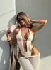 2026 Europeo y Americano Sexy Nuevo Estilo Cuello Halter Corbata Traje de Baño de una Pieza Ropa de Baño para Mujer Bikini Comercio Exterior Transfronterizo
